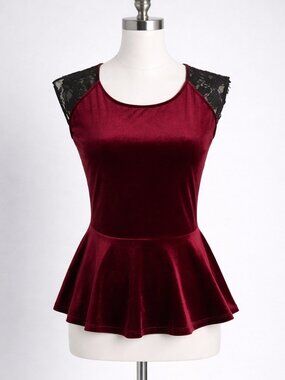 Rolla Coster Velvet Peplum Top
